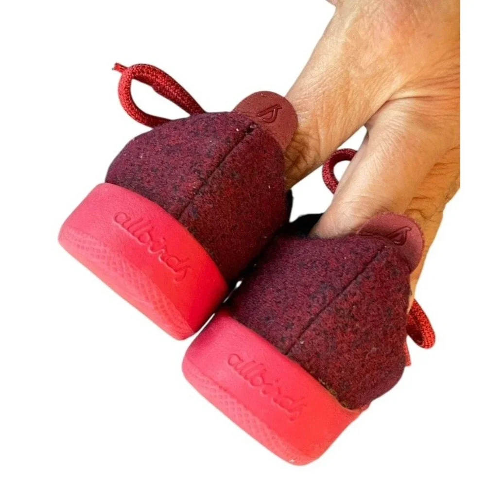 Allbirds Smallbirds Wool Runners Sneakers Natural Red Wine Color Toddler Size T5